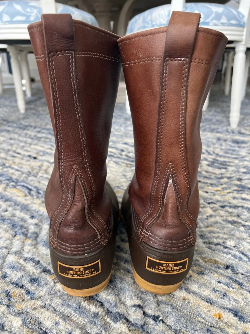 Men's L.L. Bean, Maine hunting shoe Brown Leather Lace-Up Duck Boots size 10